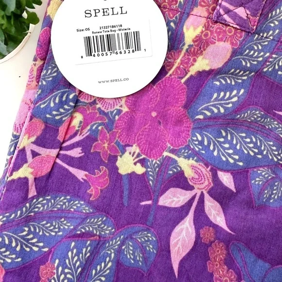 Spell & The Gypsy Renew Wisteria Purple Tote Bag NWT